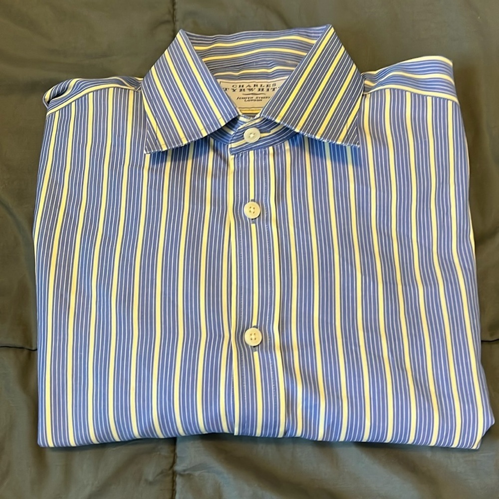 Charles Tyrwhitt Blue Striped Dress Shirt Size 16/33